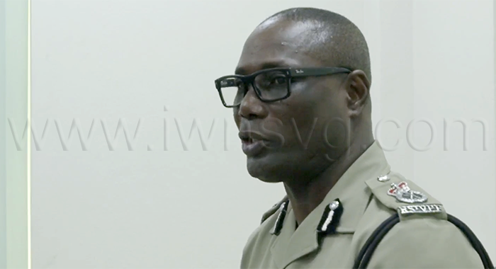 Commissioner of Police, Enville Williams, speaking at a press conference in Kingstown on Wednesday, April 1, 2026.