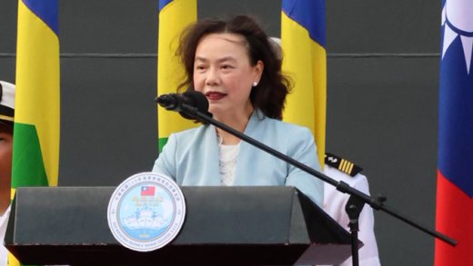 Taiwan Ambassador to St. Vincent and the Grenadines speaking during the visit of the R.O.C. (Taiwan) Navy Squadron.
