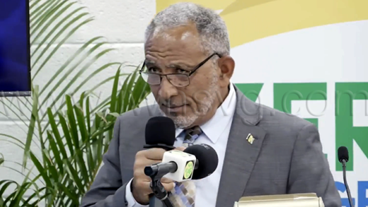 Prime Minister Godwin Friday speaking at the Zero Hunger Trust Fund National Zero Hunger Dialogue and 10th Anniversary Commemorative Launch in Kingstown on Wednesday, April 1, 2026.