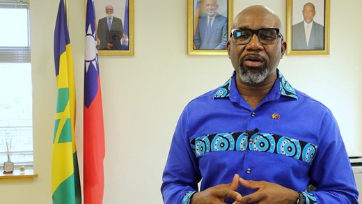 St. Vincent and the Grenadines' Ambassador-designate to Taiwan, Kenton X. Chance in a video posted on the embassy's Facebook page.