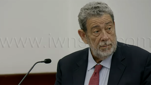 Opposition Leader Ralph Gonsalves speaking in Parliament on Tuesday, April 21, 2025.