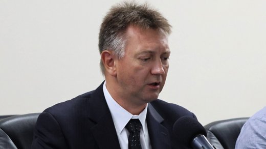Sergei Antoshin, the IMF mission chief for SVG speaking at a press conference in Kingstown on Tuesday, April 28, 2026.