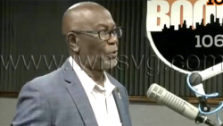 Deputy Prime Minister and Minister of Immigration and National Security, St. Clair Leacock, speaking on Boom FM on Tuesday, April 7, 2026.