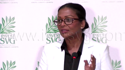 Executive Director of Invest SVG, Anna Young, speaking at the Invest SVG's investment forum in the British Virgin Islands on Saturday, May 2, 2026.