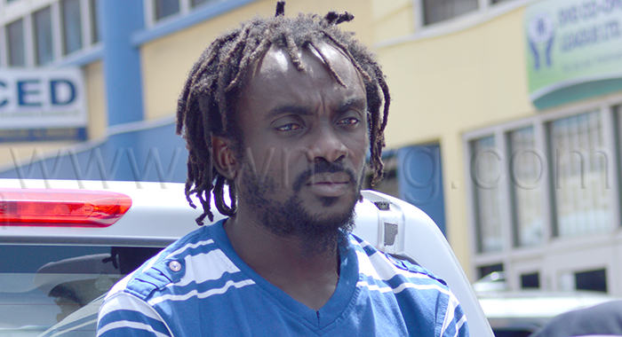 The accused, Bronson Parris outside the Serious Offences Court in Kingstown, on Wednesday, May 13, 2026.