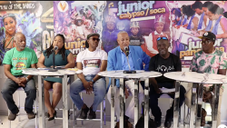 Representatives of the SVG Calypsonians Association at the press conference in Kingstown on May 19, 2026.