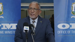 Prime Minister Godwin Friday delivering the national address in Kingstown on Wednesday, May 27, 2026. 