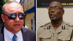Lawyer Grant Connell, left, and Commissioner of Police Enville Williams.