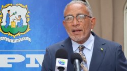 Prime Minister Godwin Friday delivering the national address in Kingstown on Wednesday, May 27, 2026. (Photo: Facebook/NBC Radio)
