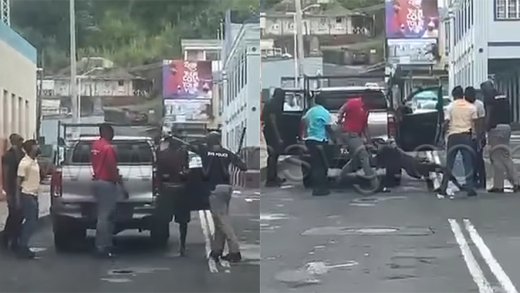 A collage to two screenshots from the video shared on social media.