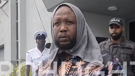 The defendant, Rajiv Deshong, outside the High Court in Kingstown on Feb. 9, 2026. (Photo: Facebook/Searchlight)