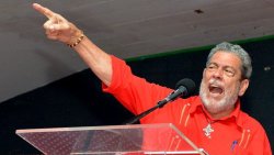 Opposition Leader and Political Leader of the Unity Labour Party, Ralph Gonsalves, speaking at the party's National Council meeting in Kingstown on Tuesday, May 19, 2026.