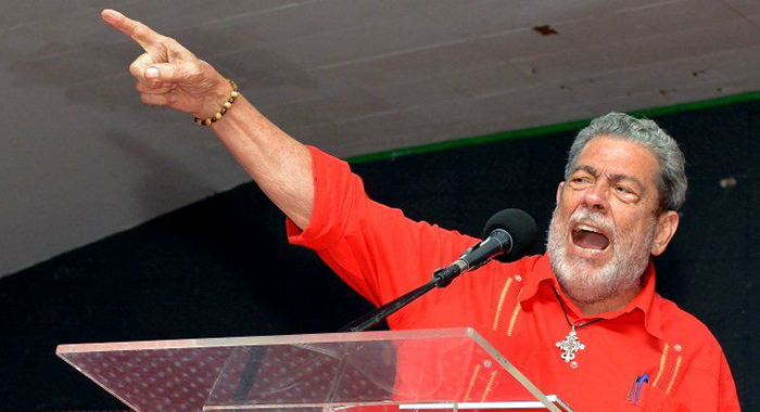 Opposition Leader and Political Leader of the Unity Labour Party, Ralph Gonsalves, speaking at the party's National Council meeting in Kingstown on Tuesday, May 19, 2026.