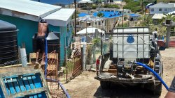 The Central Water and Sewerage Authority distributes water in Mayreau, a southern Grenadine island, on Saturday, May 9, 2026.  