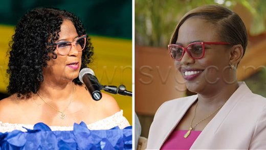 Former CEO of the St. Vincent and the Grenadines Tourism Authority, Annette Mark, left, and incoming CEO, Shafia London.