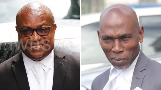 Chief Magistrate Colin John, left, and lawyer Jomo Thomas.