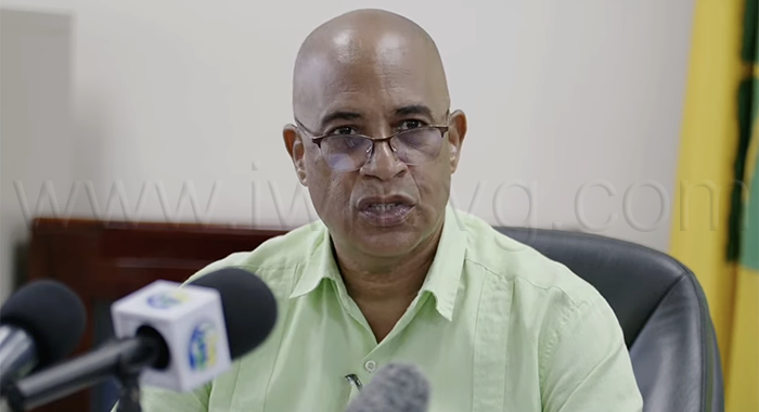 Cuban psychiatrist Dr. Eloy Asanza Castillo speaking at the press confernece in Kingstown on Thursday, June 25, 2026.