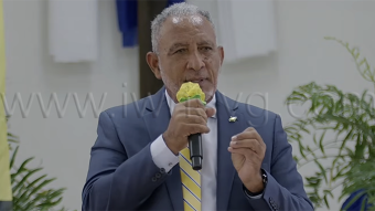Prime Minister Godwin Friday speaking at the Public Service Week Thanksgiving Service in Kingstown on Tuesday, June 16, 2026. 