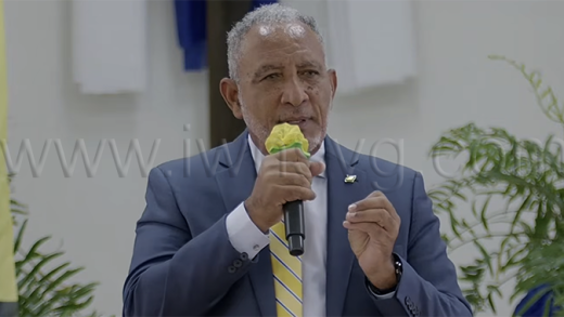 Prime Minister Godwin Friday speaking at the Public Service Week Thanksgiving Service in Kingstown on Tuesday, June 16, 2026. 