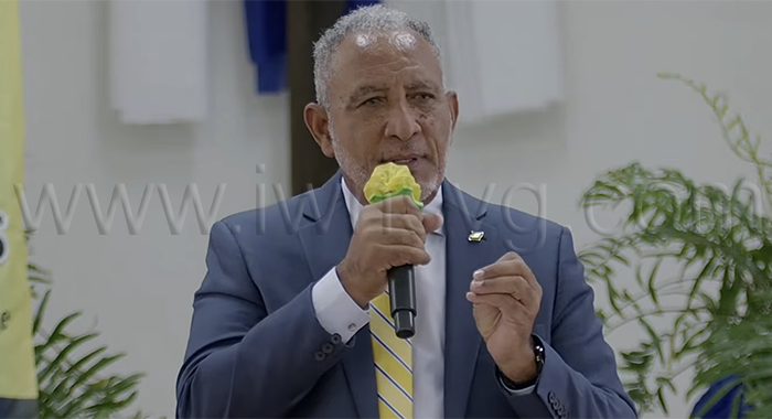 Prime Minister Godwin Friday speaking at the Public Service Week Thanksgiving Service in Kingstown on Tuesday, June 16, 2026. 