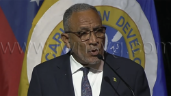 St. Vincent and the Grenadines Prime Minister Godwin Friday, addressing the 56th annual meeting of the board of governors of the Caribbean Development Bank in NASSAU, Bahamas, on Wednesday, June 3, 2026. 