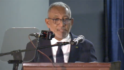 Outgoing Organisation of Eastern Caribbean States (OECS) Authority chair and Prime Minister of St. Vincent and the Grenadines, Godwin Friday, speaking in Antigua on Sunday, June 21, 2026.