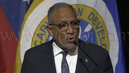 St. Vincent and the Grenadines Prime Minister Godwin Friday, addressing the 56th annual meeting of the board of governors of the Caribbean Development Bank in NASSAU, Bahamas, on Wednesday, June 3, 2026. 