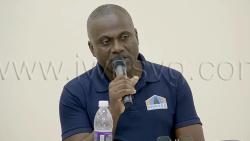 CEO of the Roads, Buildings and General Services Authority (BRAGSA), Kem Bartholomew, speaking at the forum in Golden Grove on Tuesday, June 9, 2026. 