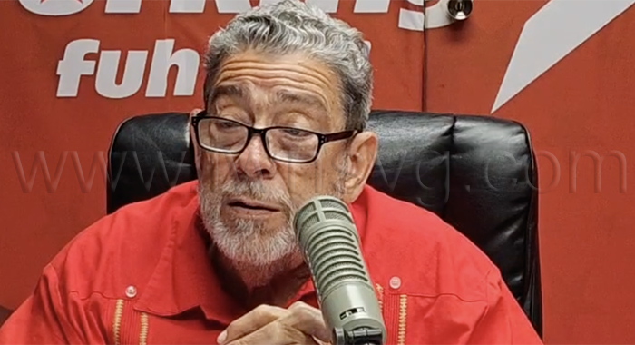 Opposition Leader Ralph Gonsalves speaking on radio on Wednesday, June 3, 2026.