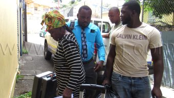 Rasheed Frogget, right, arrives at the Serious Offences Court in Kingstown on Monday, June 8, 2026.