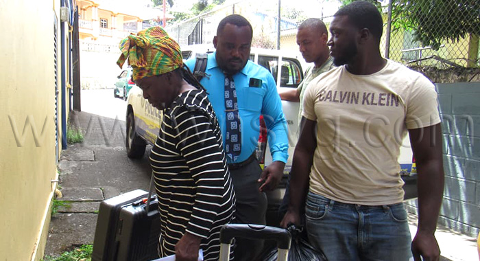Rasheed Frogget, right, arrives at the Serious Offences Court in Kingstown on Monday, June 8, 2026.
