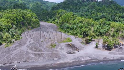 Roseau Valley, where the harvesting of the aggregates is taking place. 