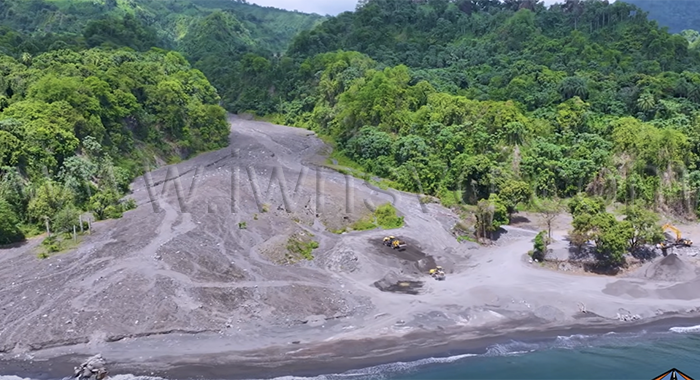Roseau Valley, where the harvesting of the aggregates is taking place. 