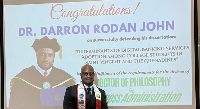 ULP candidate completes PhD months after election defeat 2 Darron ROdan John 2
