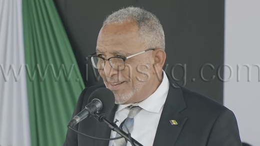 Prime Minister of St. Vincent and the Grenadines, Godwin Friday, speaking at the St. Vincent and the Grenadines Community College graduation ceremony in Kingstown on June 23, 2026. 