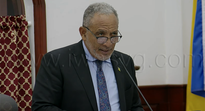 Prime Minister Godwin Friday speaking in Parliament on Thursday, July 2, 2026. 