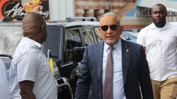 Prime Minister Godwin Friday arrives at the High Court in Kingstown on Tuesday, July 28, 2026. 