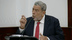 Leader of the Opposition Ralph Gonsalves speaking in Parliament on Tuesday, July 21, 2026.