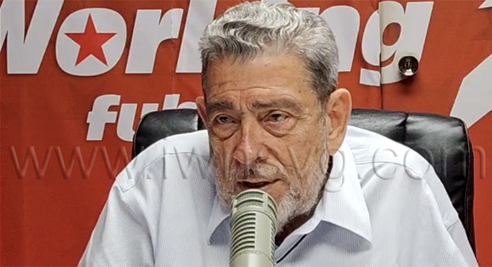 Opposition Leader Ralph Gonsalves speaking on his radio programme on Wednesday, July 29, 2026.