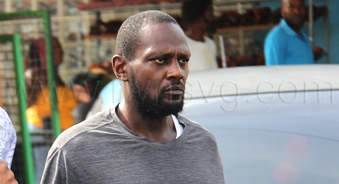 The defendant, Ashlie Arrindell, outside the High Court in Kingstown on July 24, 2026.