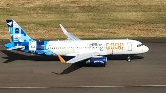 A jetBlue aircraft at Argyle International Airport on Aug. 12, 2026. (Photo:Facebook/SVGATC)