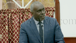 Minister of Education, Vocational Training and Innovation, Digital Transformation, and Information, Phillip Jackson, speaking in Parliament on Thursday, Aug. 27, 2026.