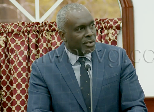 Minister of Education, Vocational Training and Innovation, Digital Transformation, and Information, Phillip Jackson, speaking in Parliament on Thursday, Aug. 27, 2026.