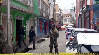 Police at the scene of the shooting incident in Middle Street, Kingstown, on Saturday, Aug. 15, 2026. (Photo: AShford Peters/CIBS)
