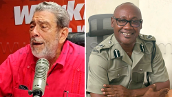 Opposition Leader Ralph Gonsalves, left, and acting Assistant Commissioner of Police, Brenton Smith.