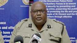 Acting Commissioner of Police, Trevor "Buju" Bailey speaking at a press confernece in Kingstown on Thursday, Aug. 20, 2026. 