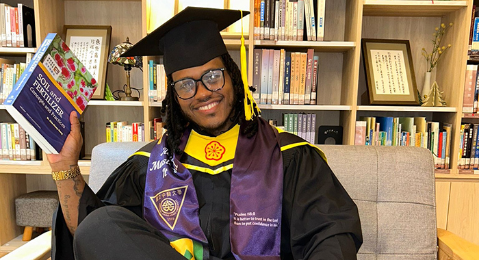 Yannick Bacchus, of Paul’s Avenue, Kingstown, St. Vincent and the Grenadines, has created his own pathway in Taiwan, graduating with a bachelor's and a master's degree in just five years. 