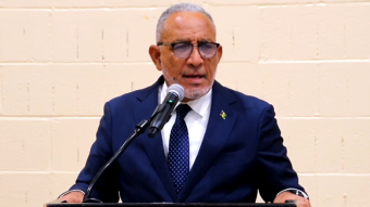 Prime Minister Godwin Friday addressing Vincentians in New York on Sunday, Sept. 20, 2026. 