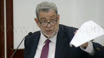 Opposition Leader Ralph Gonsalves in Parliament on Aug. 27, 2026. 