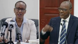 Chief Medical Officer, Dr. Simone Keizer-Beache and Minister of Health Daniel Cummings.